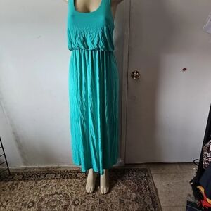 Blue Sleeveless Scoop Neck Sundress
